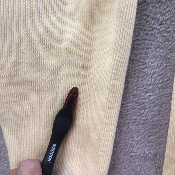 Lands End Mens SweaterSmall 1/4 Zip Pullover Stand Collar Cozy Knit Yellow - Picture 6 of 12